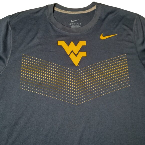 WVU Mountaineers Nike Dri Fit Shirt Men M Long Sleeve West Virginia University - Picture 1 of 12